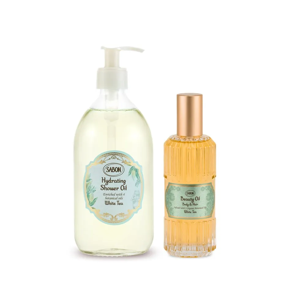 【SABON】官方直營 沐浴彈潤保濕組(輕潤沐浴油500ml+保濕光萃油100ml)