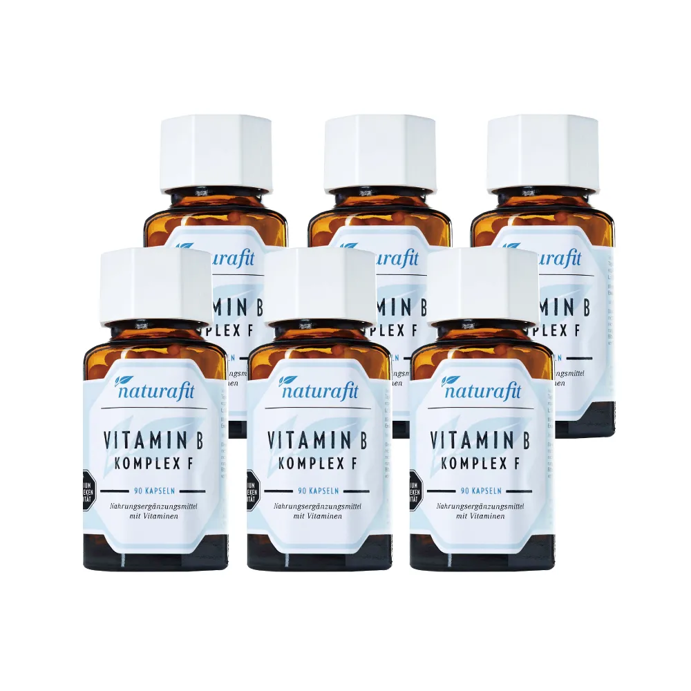 【Natural Fit 活粒適】維生素B群 六入組 90粒/入(素食維他命B群 B1 B6 B12 葉酸 泛酸 菸鹼酸 生物素)