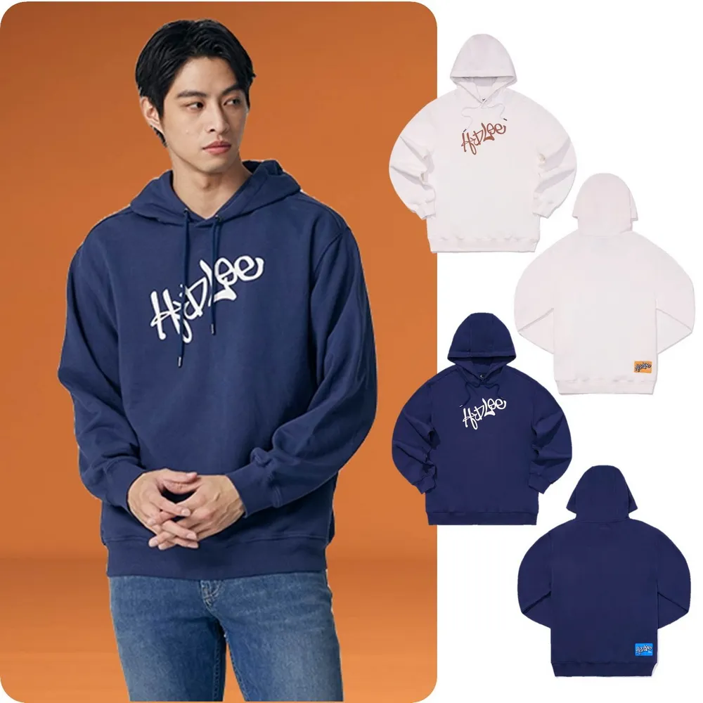 【Lee】男裝 長袖帽T / 胸前草寫 H.D Lee 印字 共2色 舒適版型(LB330011K15 / LB330011742)