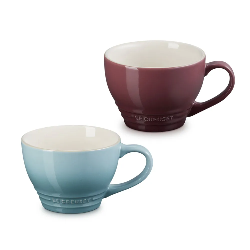 【Le Creuset】瓷器卡布奇諾杯400ml(無花果/海洋之花 2色選1)