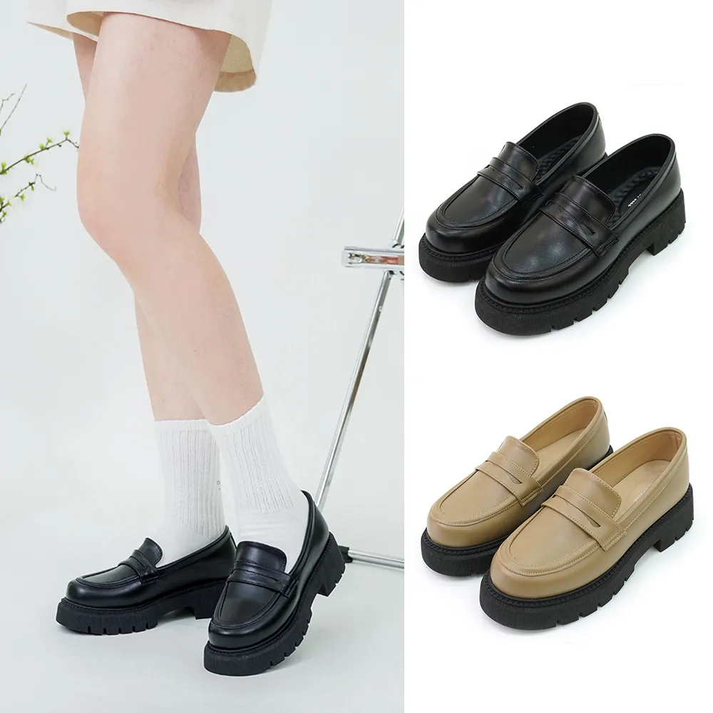 【MATERIAL 瑪特麗歐】全尺碼23-27 女鞋 樂福鞋 MIT簡約厚底樂福鞋 T53012(樂福鞋)