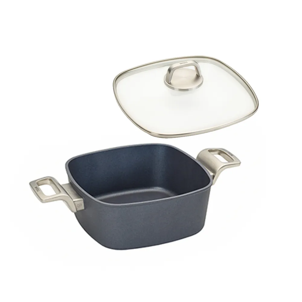 【Woll】福利品 Diamond Lite Pro 德國製 鑽石系列不沾鍋/方型湯鍋22cm(-盒損)