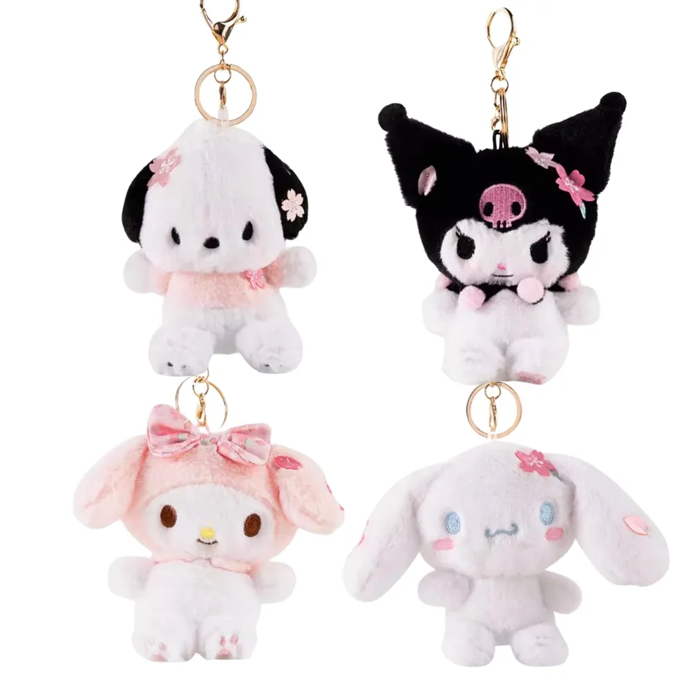 【SANRIO 三麗鷗】春櫻花大耳狗酷洛米美樂帕恰玩偶娃娃吊飾鑰匙圈毛絨包包吊飾(生日禮物兒 