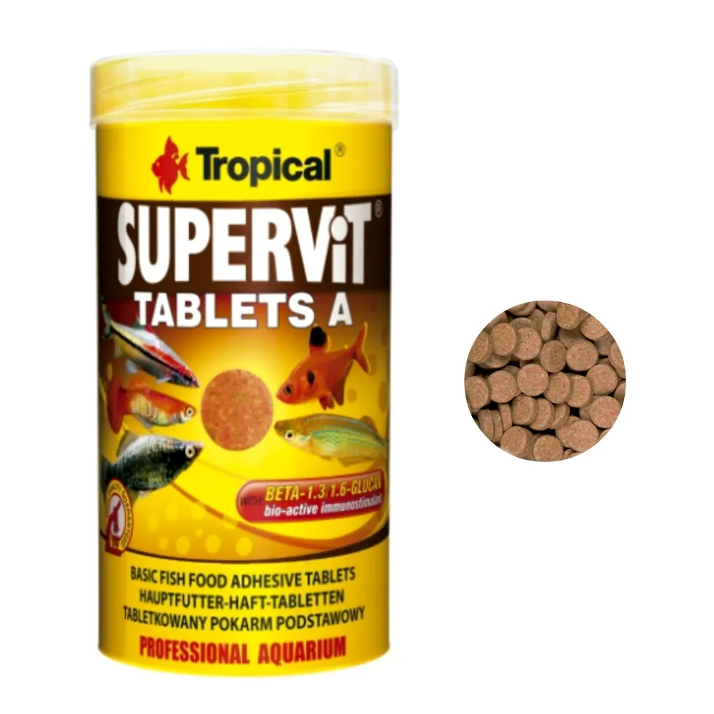 【Tropical 德比克】增豔維他黏貼飼料 340錠/不易污染水質天然增豔配方(燈科孔雀異型熱帶魚適用20624)