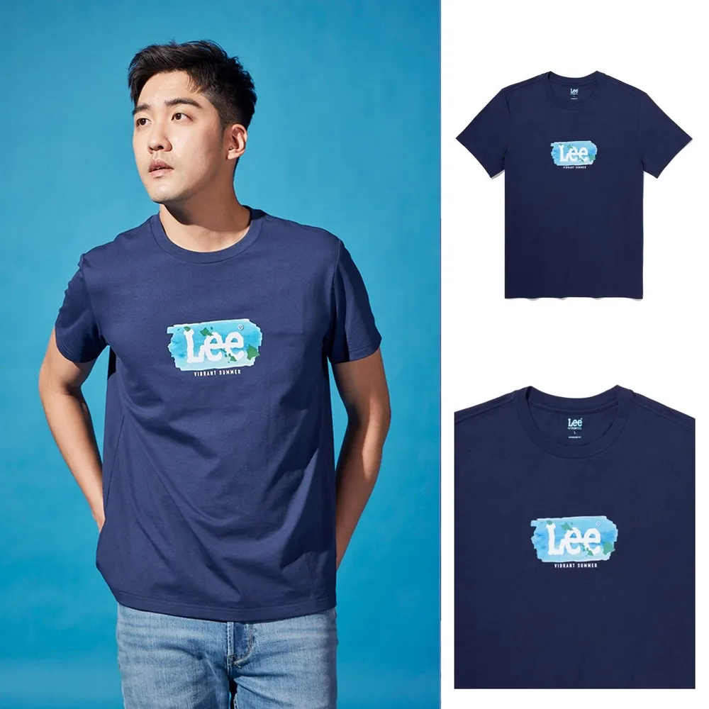 【Lee】男裝 短袖T恤 / 涼感 夏日胸前 小LOGO 海軍藍 標準版型 / NITRO COOL 系列(LB30200374203)