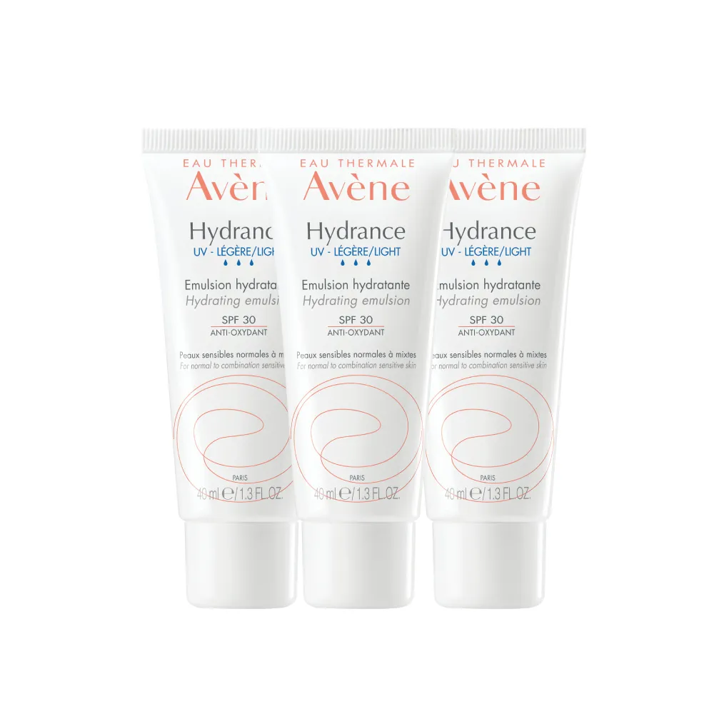 即期品【Avene 雅漾】官方直營 清爽抗UV隔離乳SPF30 40ml(短效品)_保濕款_3入組