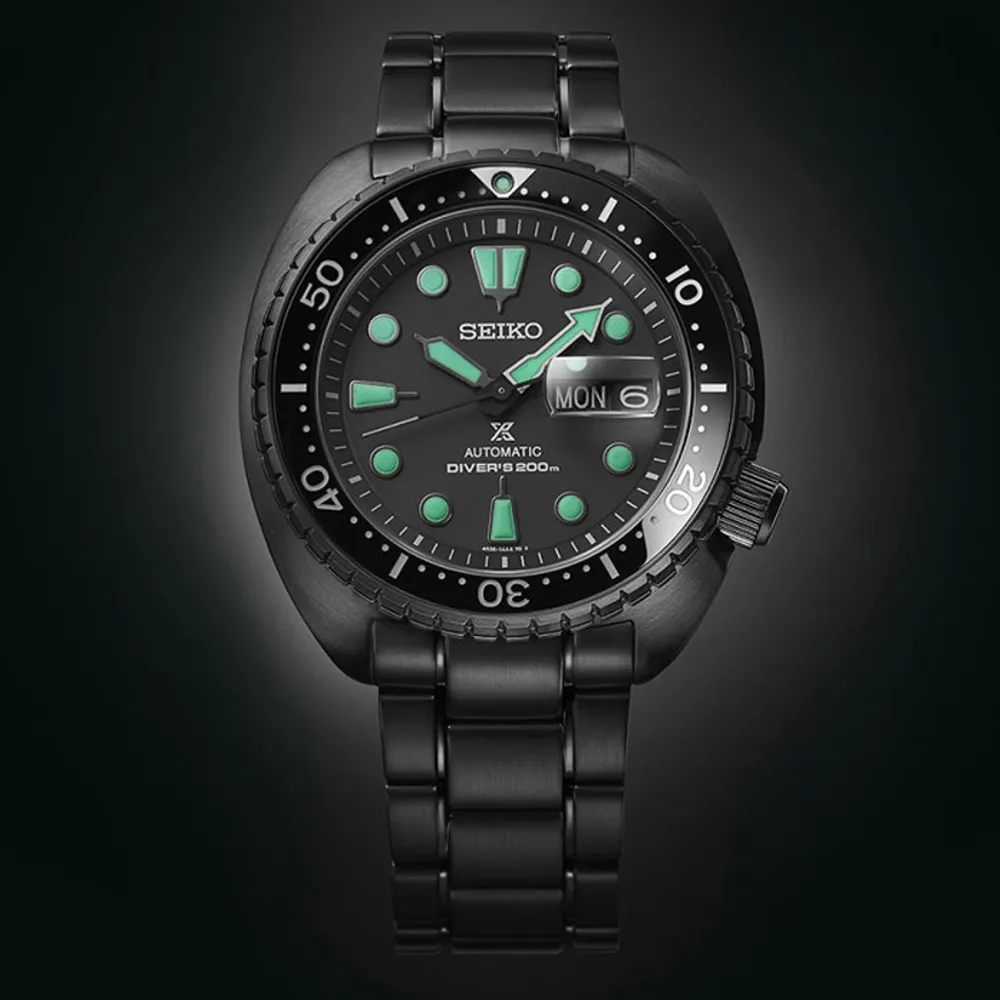【SEIKO 精工】PROSPEX 黑潮系列海龜機械潛水錶/45mm 父親節 (4R36-06Z0SD SRPK43K1)