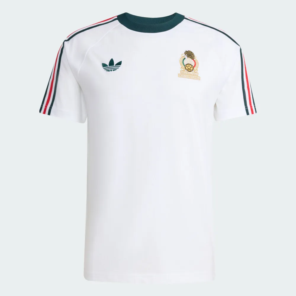 【adidas 愛迪達】Fmf Og Tee 男 運動上衣 休閒短袖 白 世界盃 墨西哥 短袖上衣(JZ6483)