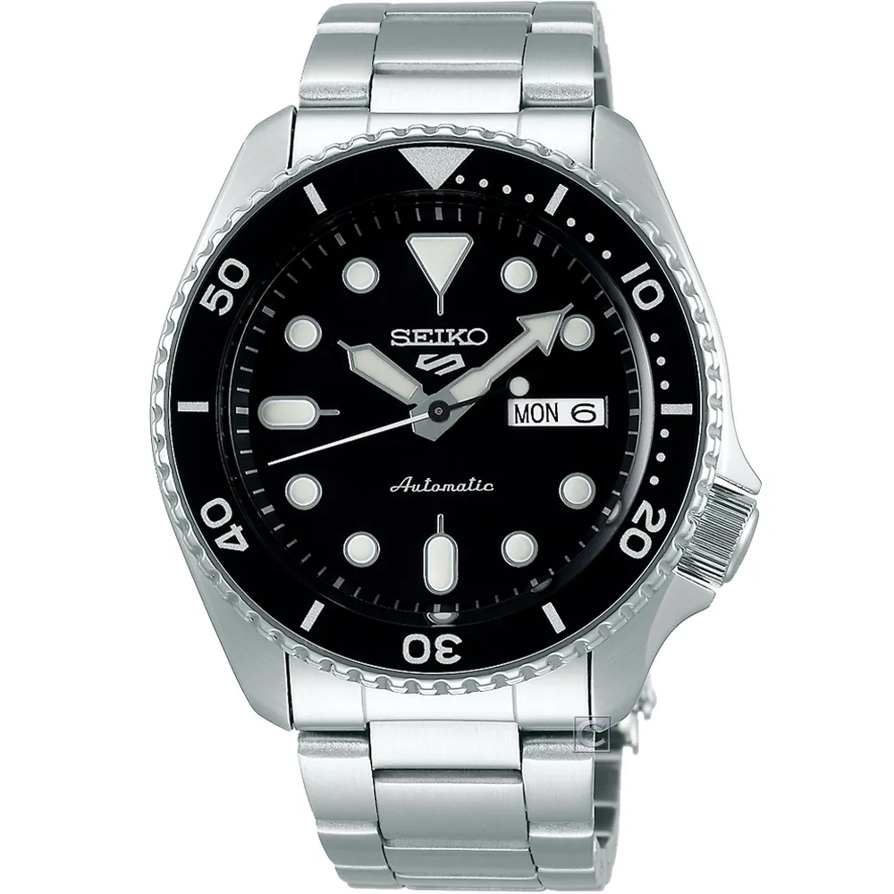 【SEIKO 精工】5 Sports 黑水鬼 潮流運動機械錶-黑x銀/42.5mm 雙11特惠(SRPD55K1/4R36-07G0Q)