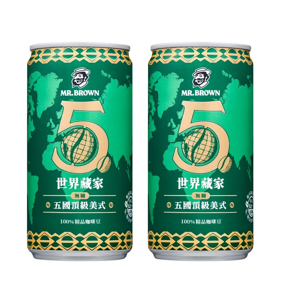 【金車/伯朗】世界藏家五國頂級美式 240ml-24罐/箱x2箱(共48入)