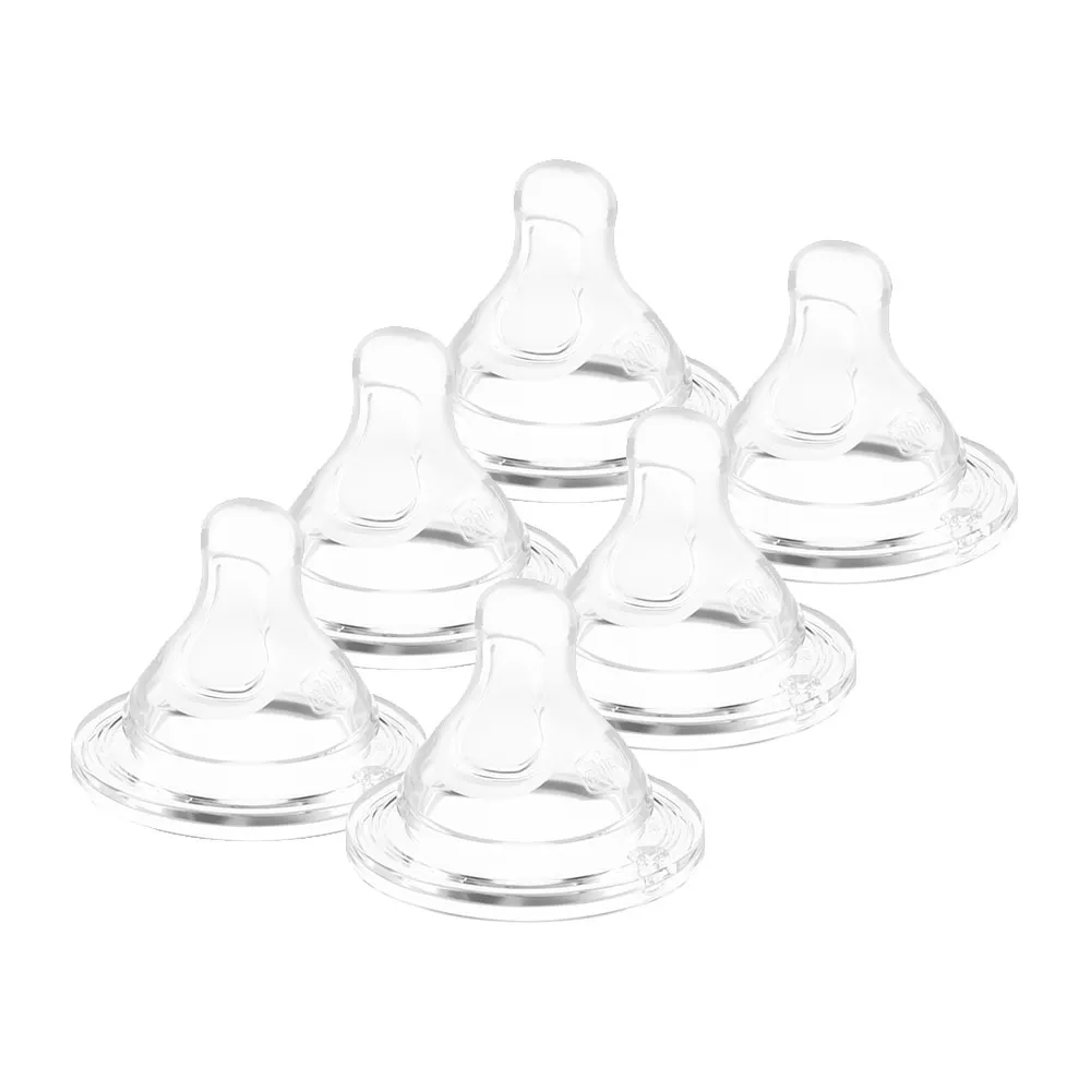 【Chicco】Perfect 5-完美防脹矽膠奶嘴x3組-6入(舒適哺乳奶瓶適用)