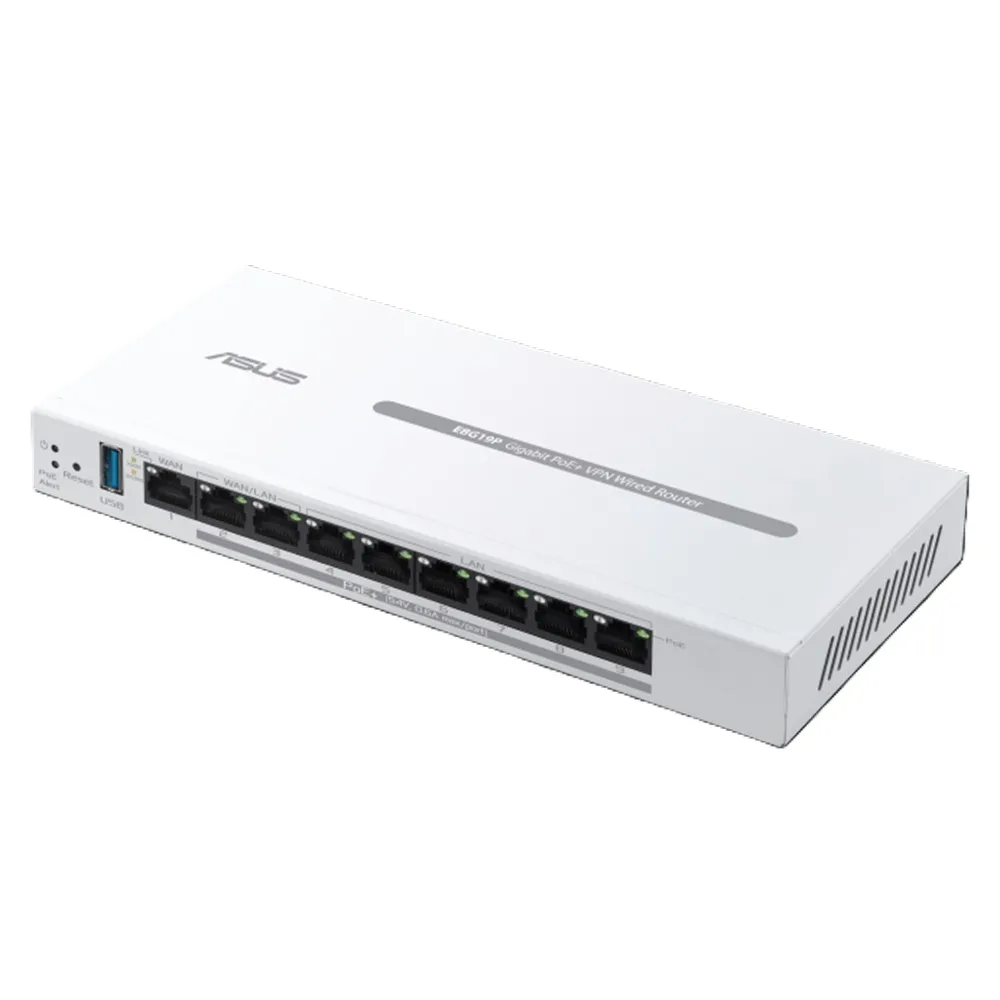 【ASUS 華碩】Gigabit PoE+ VPN 9 連接埠有線路由器/分享器(ExpertWiFi EBG19P)