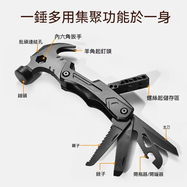 LEZUN 戶外多功能羊角鎚 露營地釘鎚(地釘鎚 羊角鎚 戶外工具 帳篷工具 露營用品)