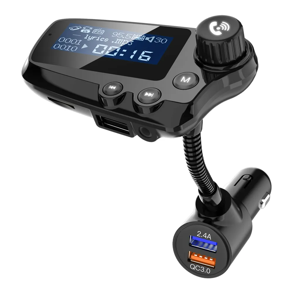 【YORI 優里】汽車藍芽MP3播放QC3.0快充充電器(藍芽車充 AUX音樂傳輸 藍芽撥放 車充 車用快充)