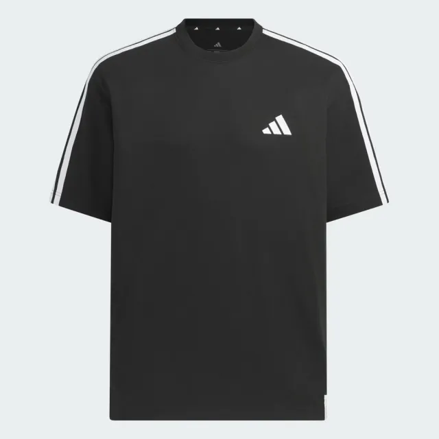 【adidas 愛迪達】Es+ 3s S/S Tee 男 T恤 運動上衣 休閒短袖 純棉 黑(KF3736)