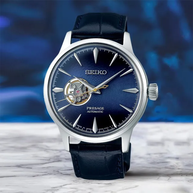 【SEIKO 精工】Presage 開芯鏤空機械錶-40.5mm 錶 生日禮 送禮(4R38-01N0B SSA405J1)