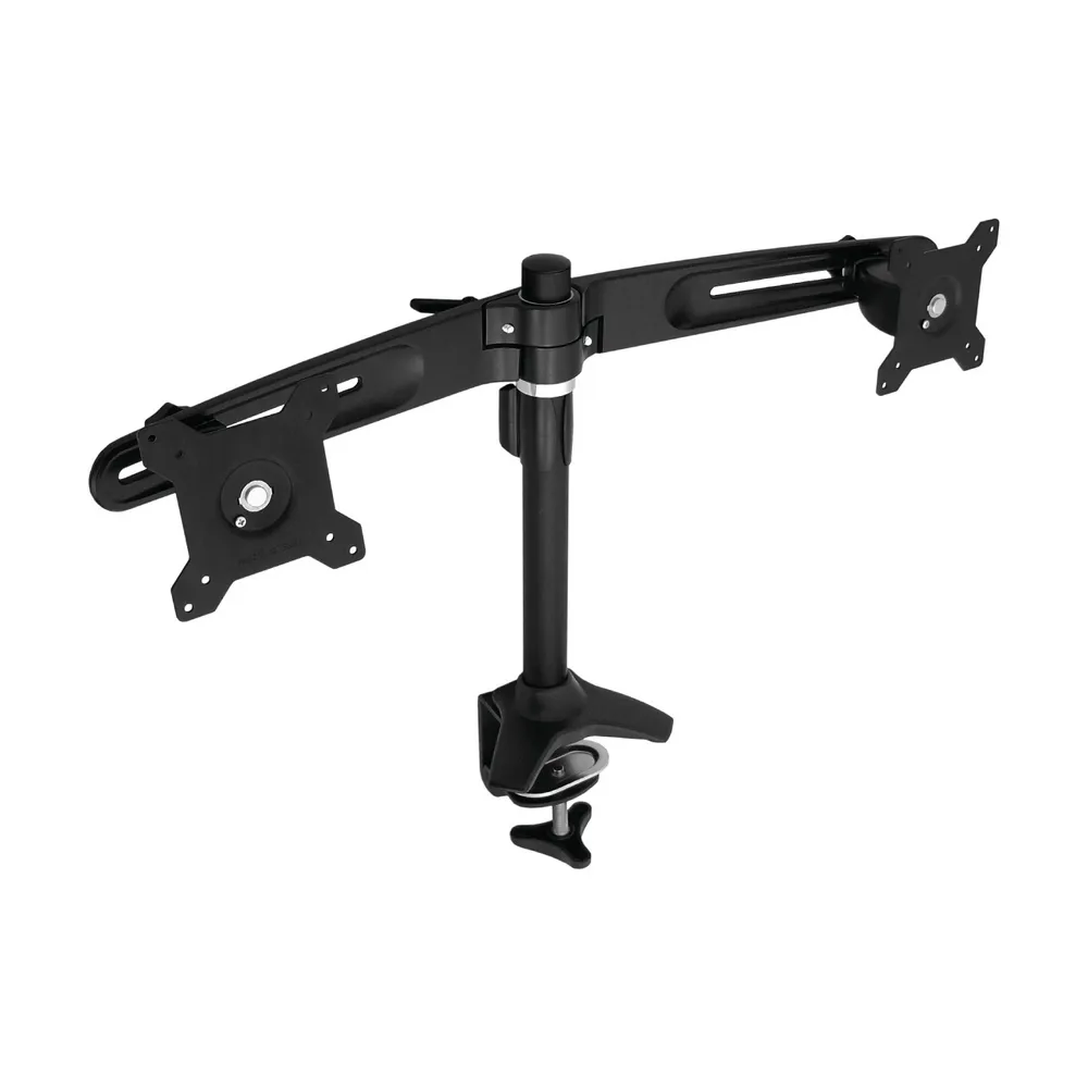 【HE Mountor】左右雙螢幕鋁合金夾桌型支架 - H742TC (適用15-24吋LED/LCD)