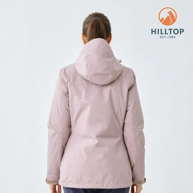 【Hilltop 山頂鳥】GORE-TEX 2L單件式 施華洛世奇防水防風短大衣外套 女款 卡其粉｜PH22XF55ECN0