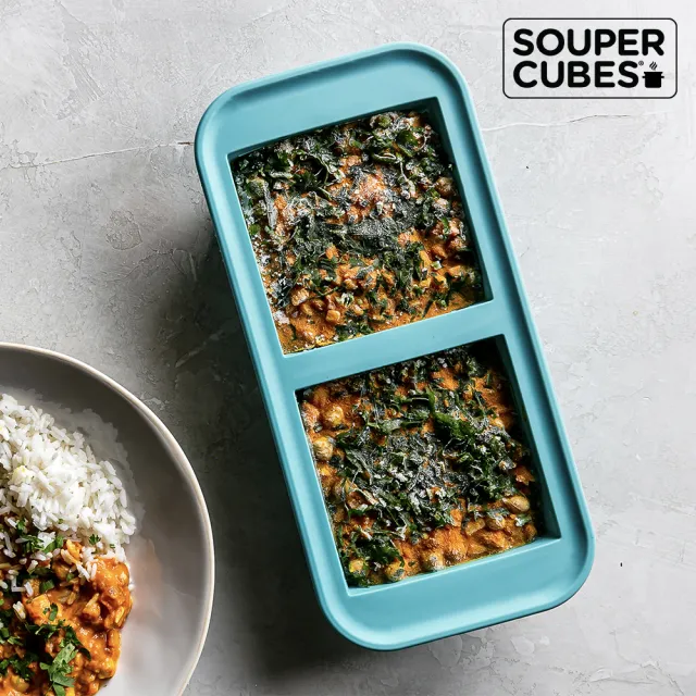 【Souper Cubes】多功能食品級矽膠保鮮盒-多色可選-2格-500ML/格(副食品分裝盒/製冰盒/嬰兒副食品)