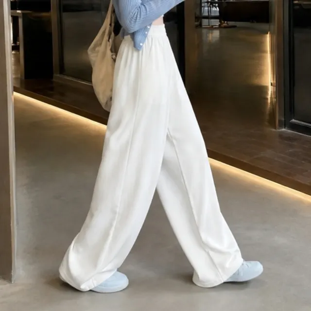【LANNI 藍尼】★高腰直筒闊腿牛仔褲(女裝/長褲/休閒/百搭/日系/通勤)
