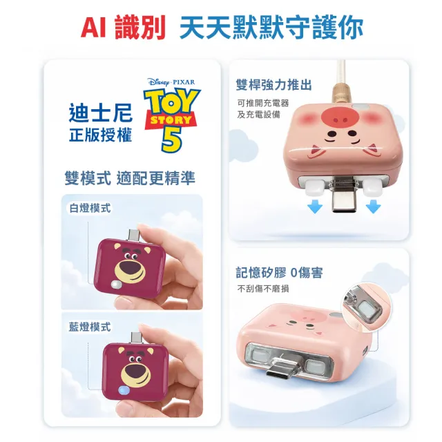 【YOMIX 優迷】迪士尼玩具總動員滿電分離器(三眼怪/火腿/巴斯/熊抱哥/智慧滿電分離/斷電器)