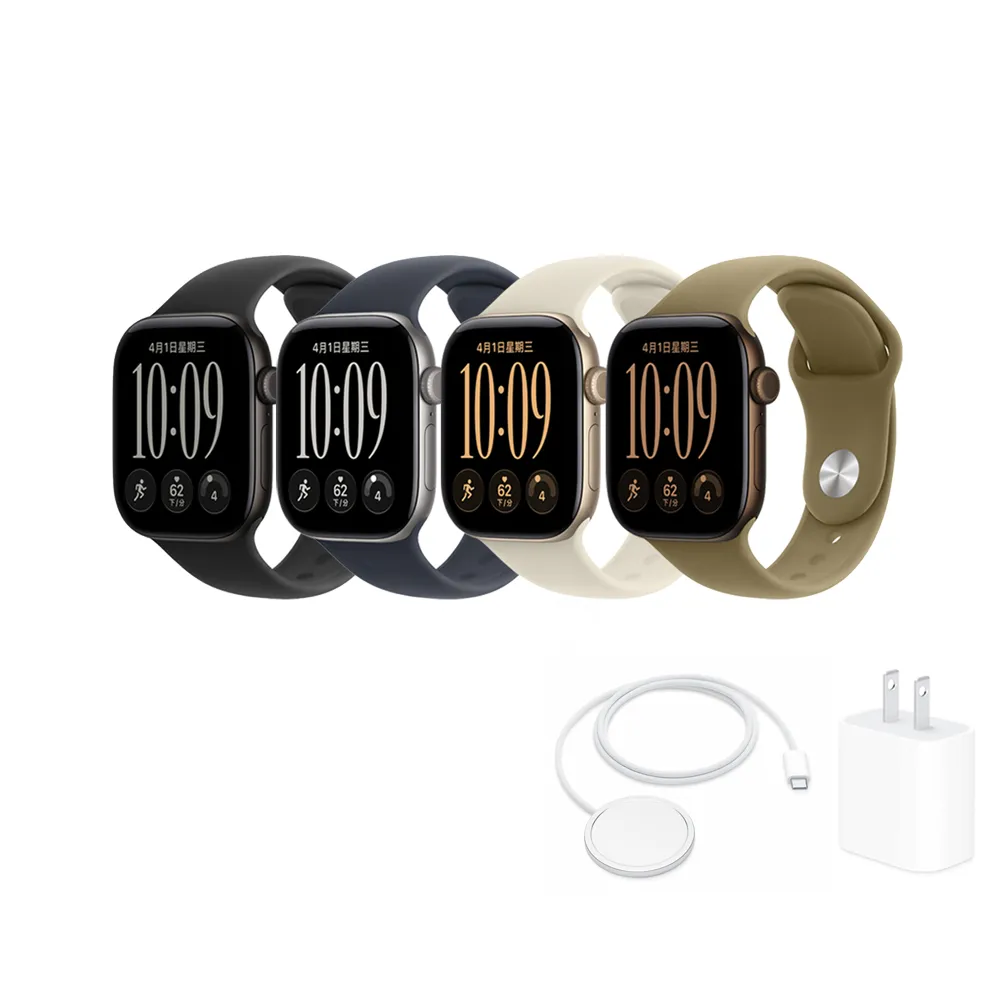 原廠充電全配組【Apple】Apple Watch Series 12 GPS 46mm (鋁金屬錶殼搭配運動型錶帶)