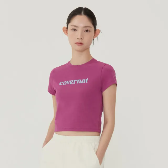 【COVERNAT】女款短版經典LogoT恤(WMS短袖上衣 原生白/洋紅/白色)