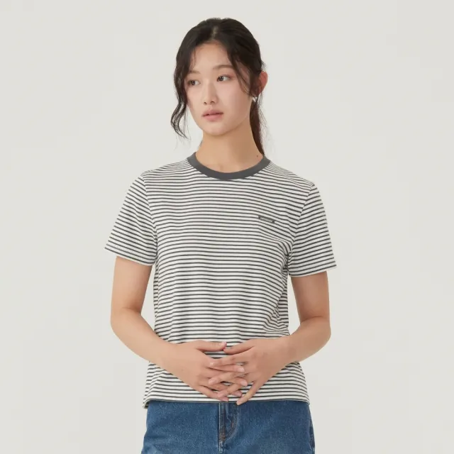 【COVERNAT】官方旗艦館 女款條紋T恤(WMS短袖上衣 藍/炭灰/海軍藍/象牙白色)