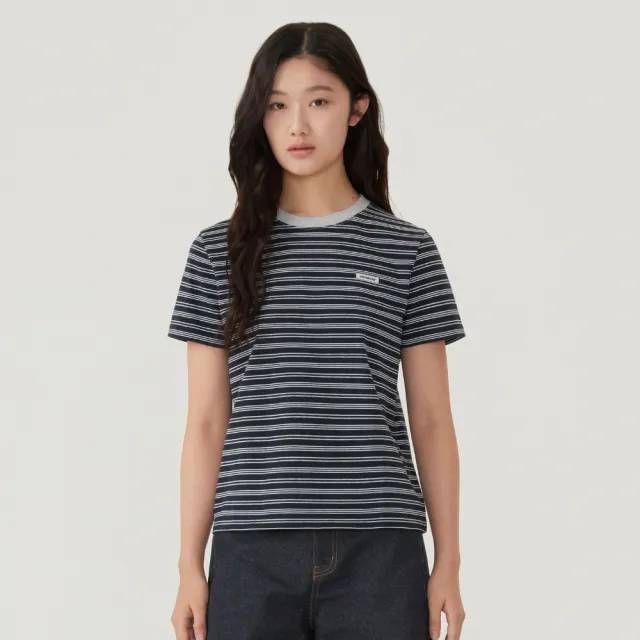【COVERNAT】官方旗艦館 女款條紋T恤(WMS短袖上衣 藍/炭灰/海軍藍/象牙白色)