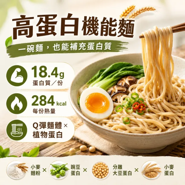 【蘇伯】高蛋白機能麵80g X24包 箱購  植物蛋白 減鹽 快煮麵 無醬料