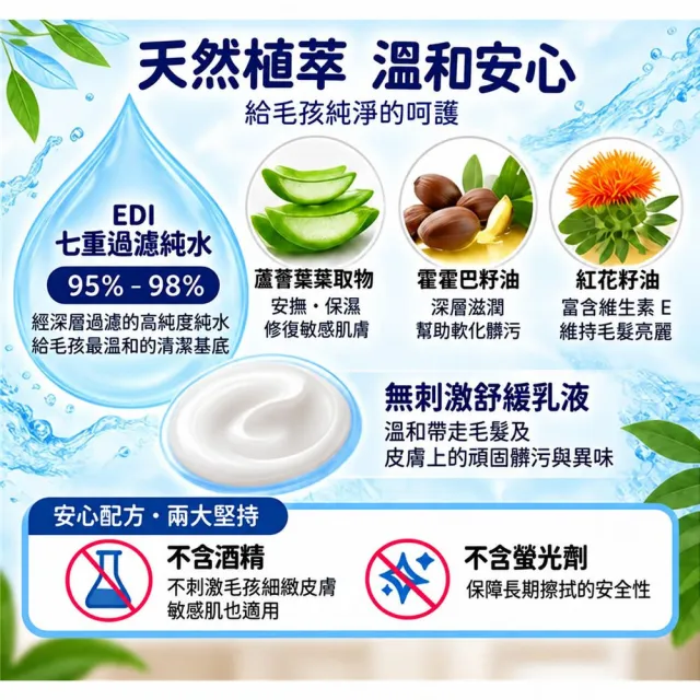 【DONO’S DIARY 成長日記】Pet Soft 寵物用濕巾 家庭號 清潔 溫和除臭 100抽x24包x1箱(共24包)