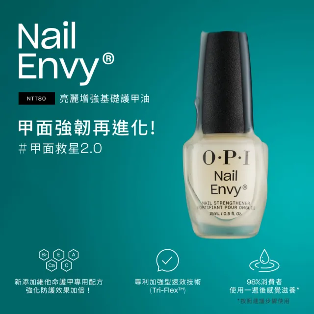 【O.P.I】受損甲雙星養護組-超奇蹟甲面建構精萃9mL+亮麗增強護甲油15mL-NT200+NTT80(精華/硬甲/官方直營)