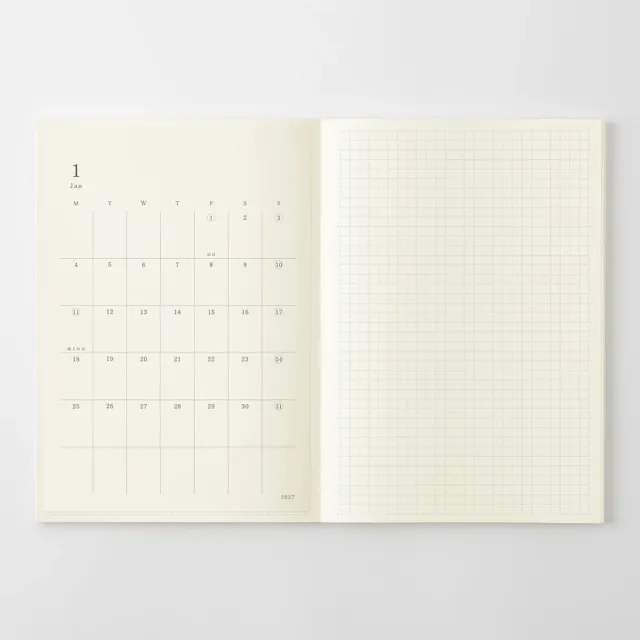 【MIDORI】《2027 年 MD Calendar 月曆貼紙》L size