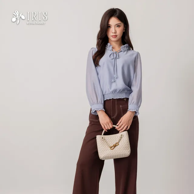 【IRIS 艾莉詩】柔雅雪紡荷葉領上衣-66126