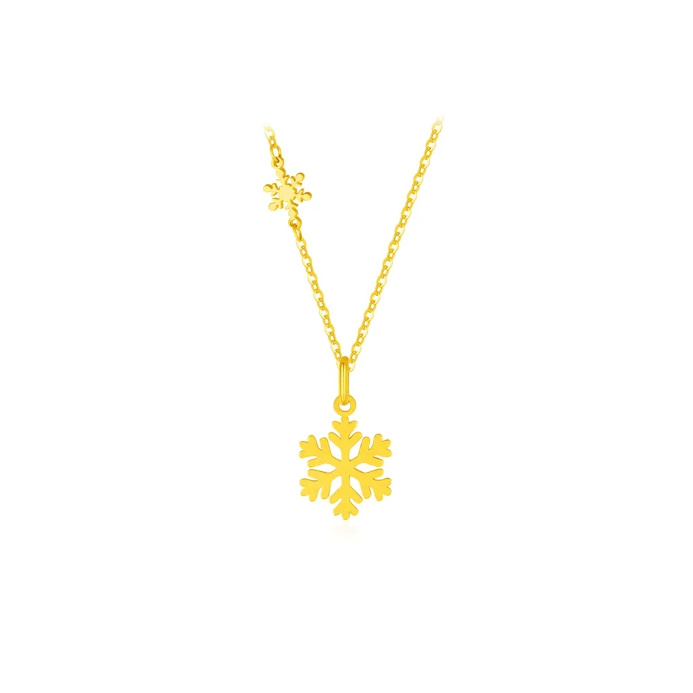 【周大福】雪花黃金項鍊_計價黃金(網路限定款/鍊長40cm)
