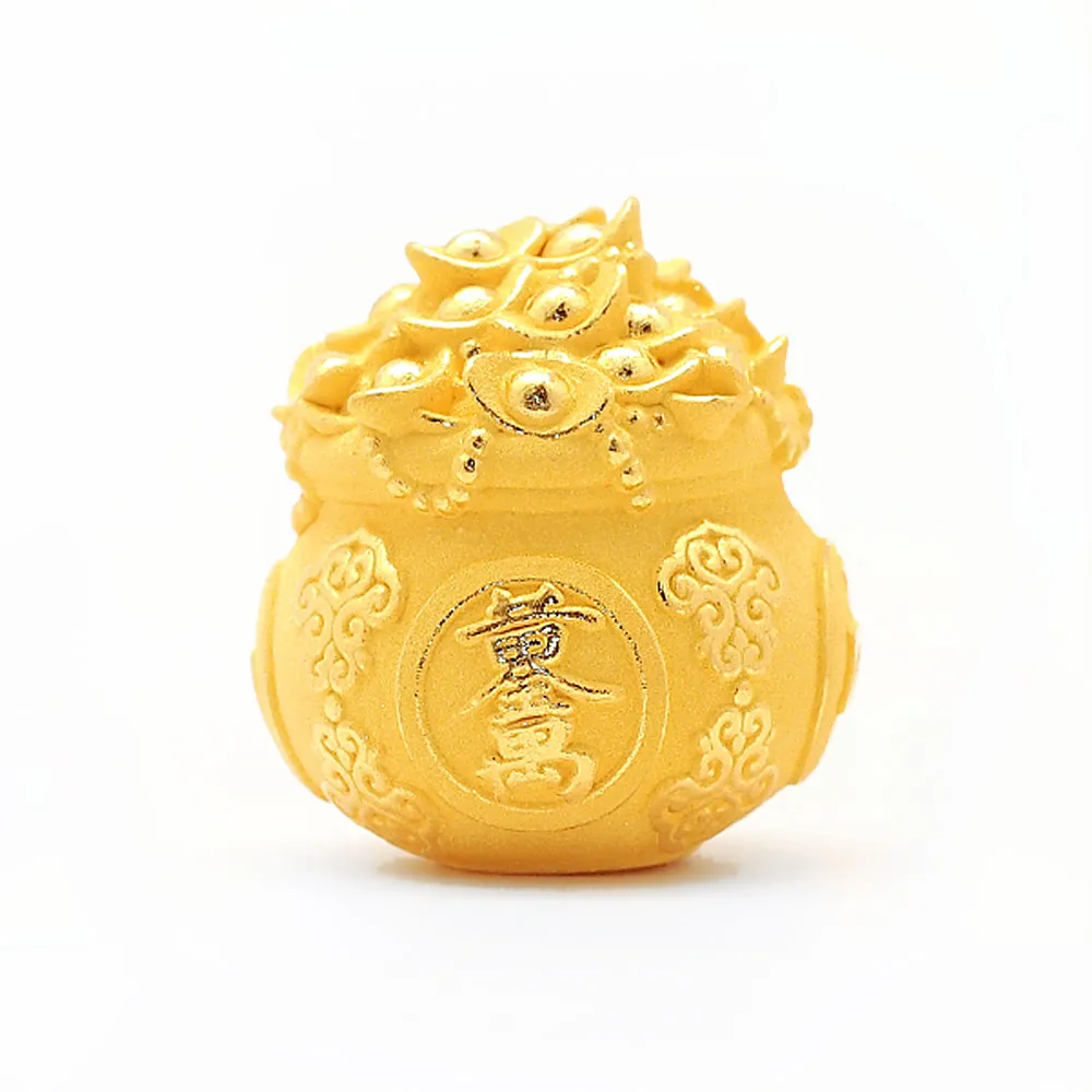 【生活金藝】聚寶盆-黃金萬兩 黃金擺件(金重3.83錢)