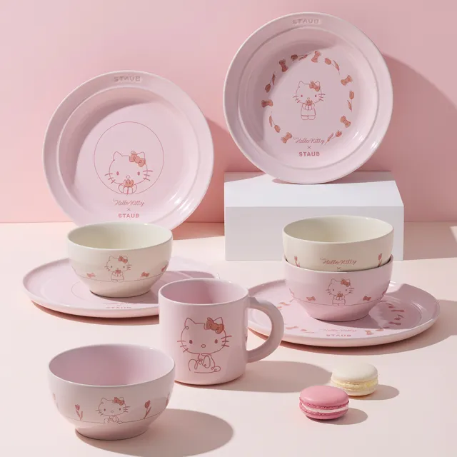 【STAUB】Hello Kitty 粉紅奶酪陶瓷馬克杯350ml -凱蒂花語(德國雙人集團官方直營)