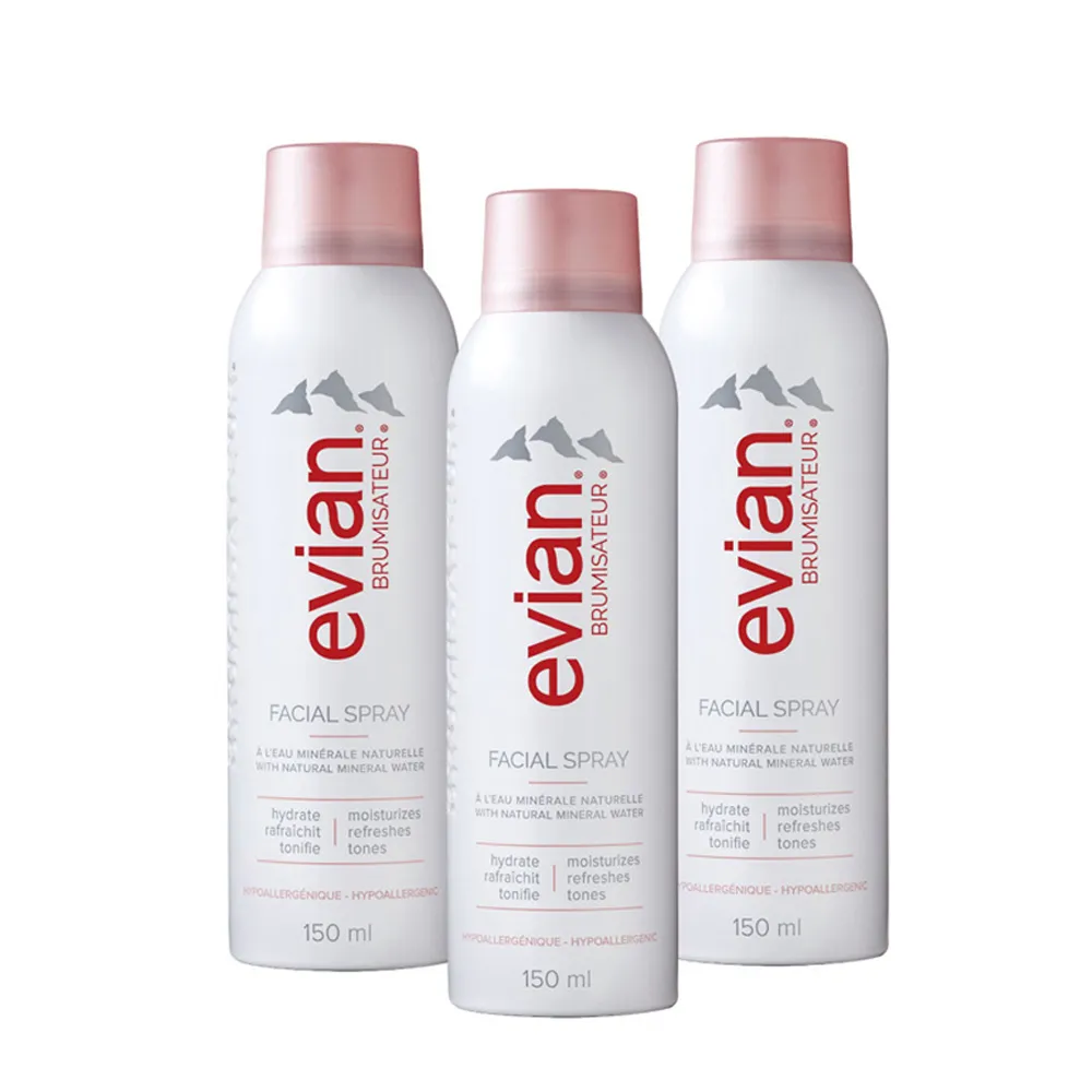 【Evian 依雲】100%法國 阿爾卑斯山天然礦泉噴霧 300ml(3入)