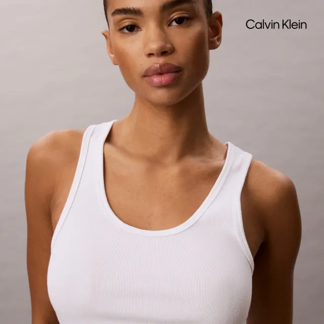 【CALVIN KLEIN】官方旗艦館CK Cotton Contour Rib Tank 白色