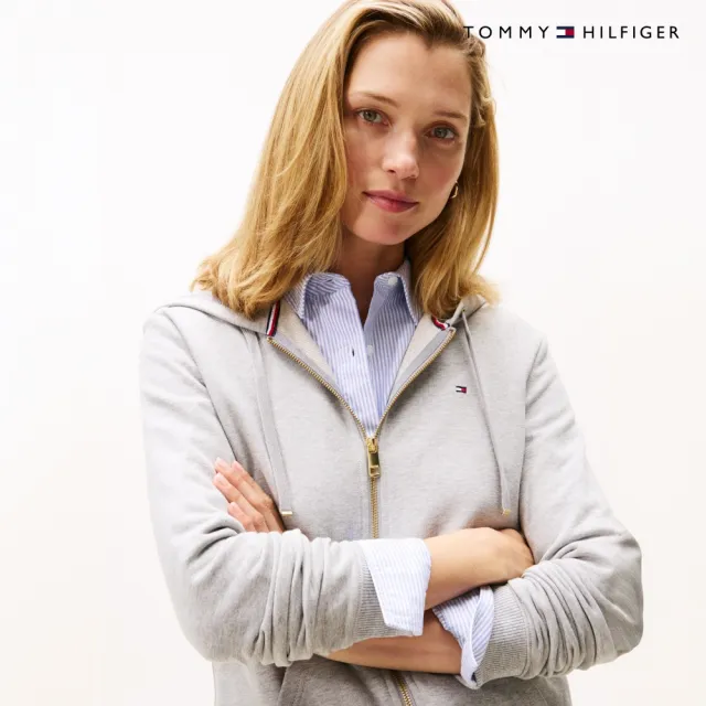 【TOMMY HILFIGER】官方旗艦館Heritage 拉鍊連帽外套 灰色
