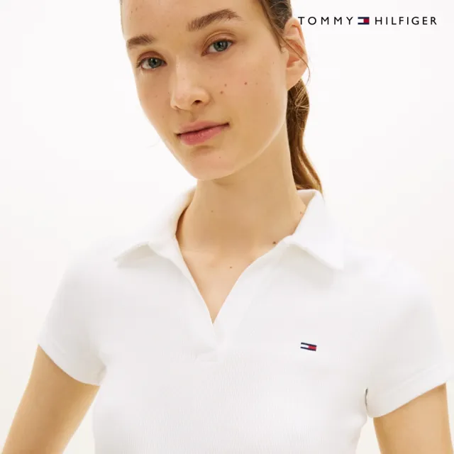 【TOMMY HILFIGER】官方旗艦館Slim Fit Ribbed Polo Shirt 裸色