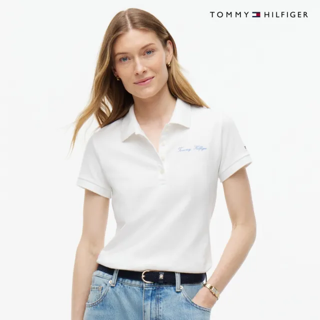 【TOMMY HILFIGER】官方旗艦館Slim Script Logo Polo 裸色