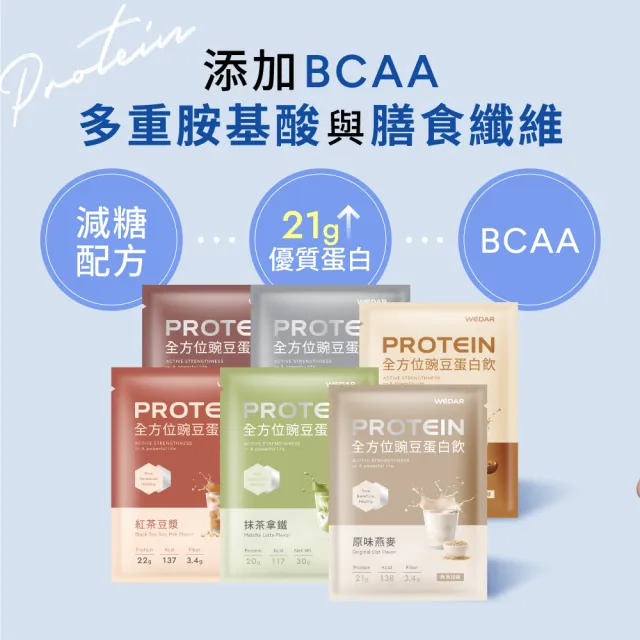 【Wedar 薇達】全方位豌豆蛋白飲 30包 任一口味(小禎代言推薦.素食高蛋白.BCAA.胺基酸.膳食纖維)