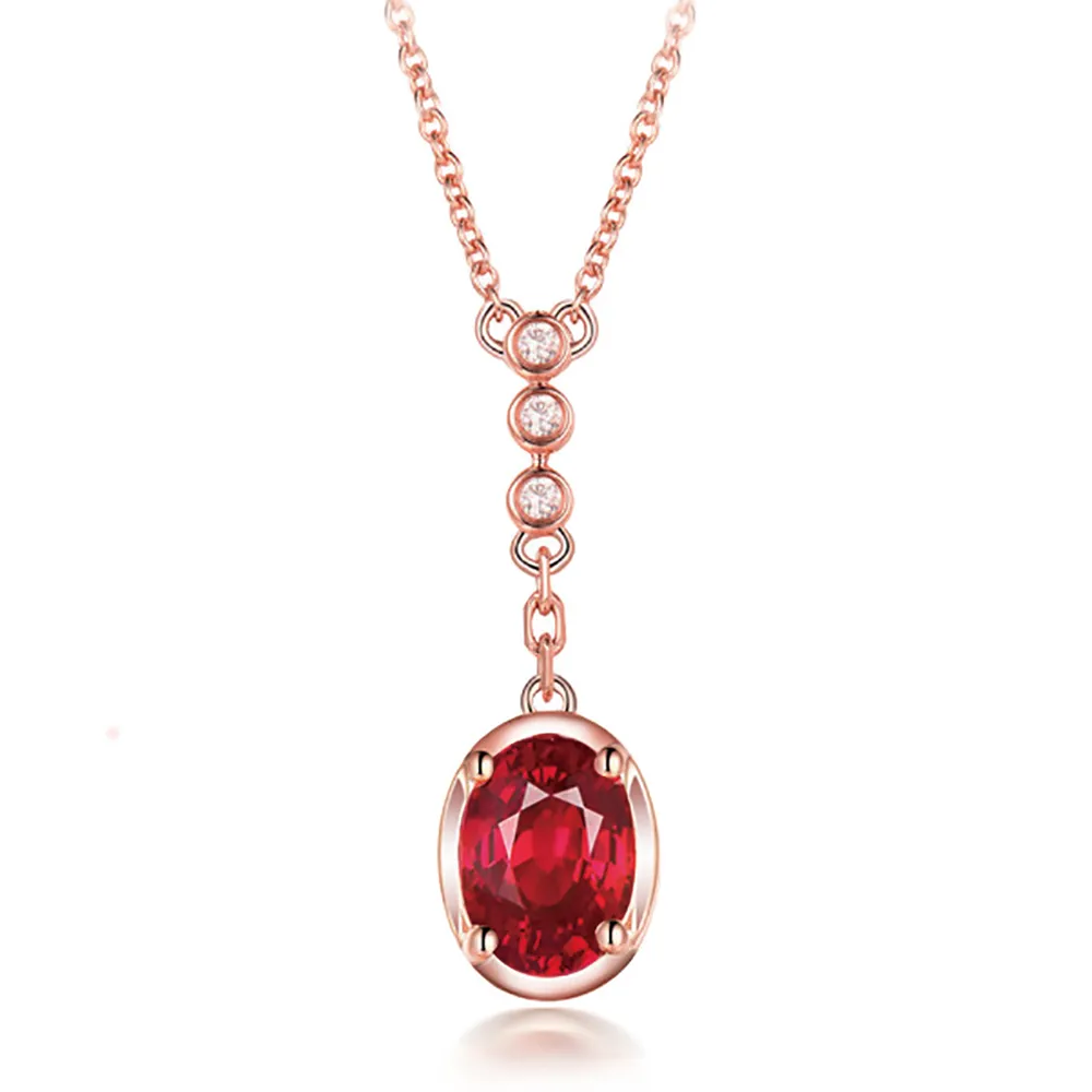 【禾美珠寶】天然紅寶石項鍊YS553(18K金)