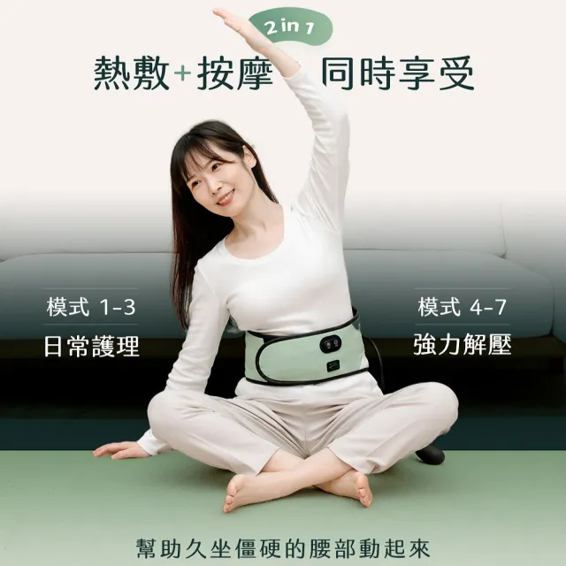 【3ZeBra 三隻斑馬】呼呼腰｜氣囊熱敷腰部按摩器(腰部熱敷 護腰帶 震動按摩 雙11 1111)