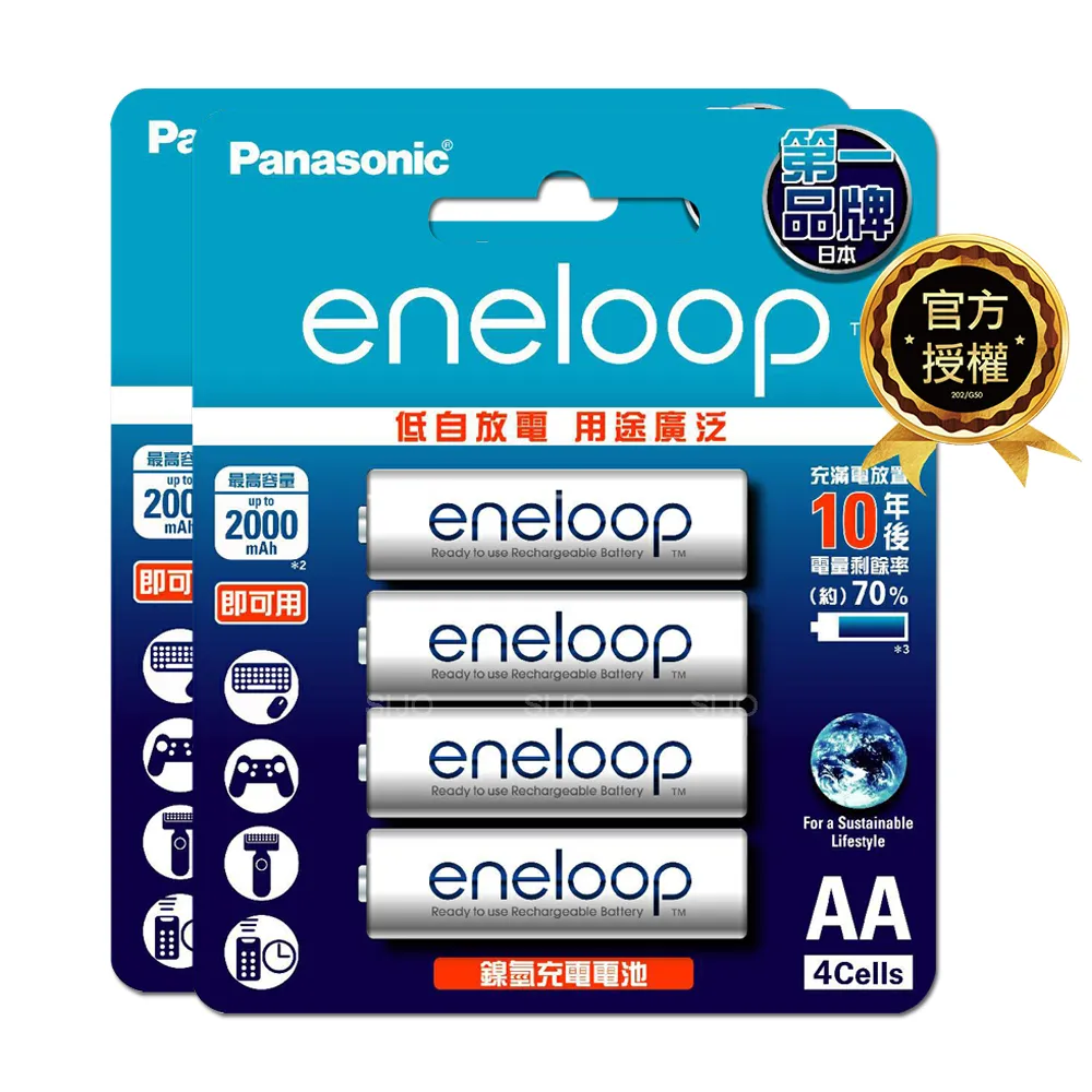 【Panasonic 國際牌】eneloop 標準款 鎳氫充電電池 BK-3MCCE4B-3號8入
