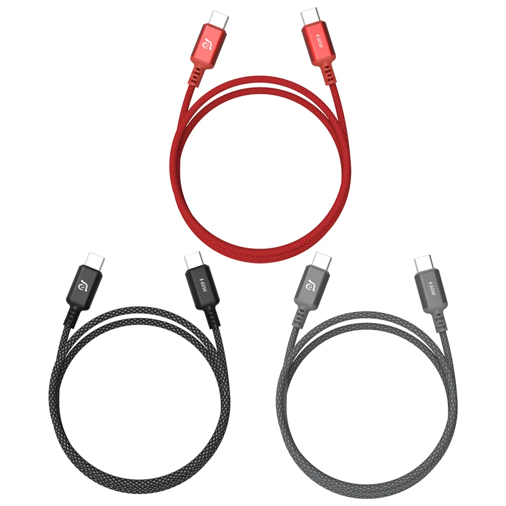 【ADAM 亞果元素】S120 USB-C 對 USB-C 60W 編織充電傳輸線(120CM)