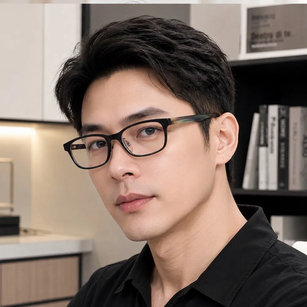 【SUNS】台灣製 時尚水墨黑 濾藍光老花眼鏡 高硬度耐磨鏡片 配戴不暈眩