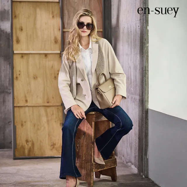 【en-suey 銀穗】簡約廓型連袖外套-女