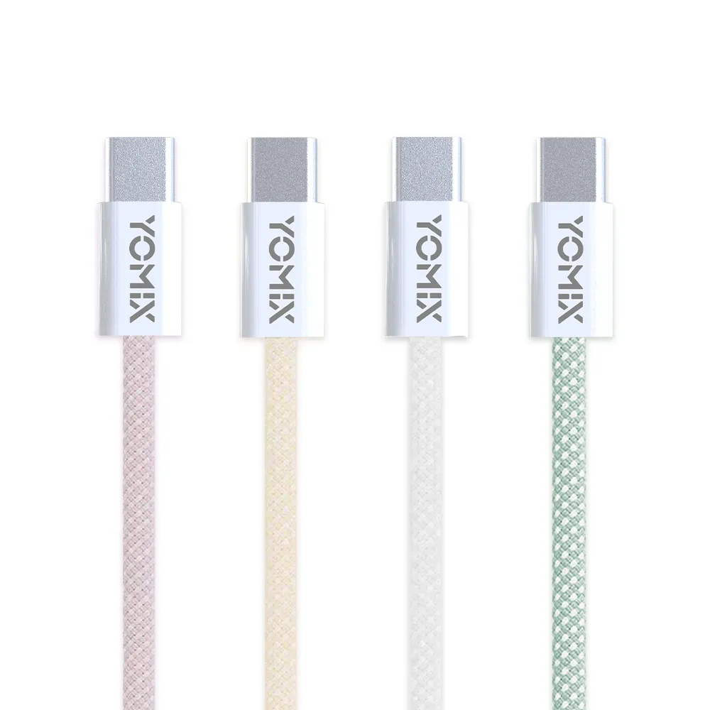 【YOMIX 優迷】1.5M USB-C to USB-C 60W編織快充充電傳輸線(支援PD/QC快充/筆電/Android/支援iphone18快充)